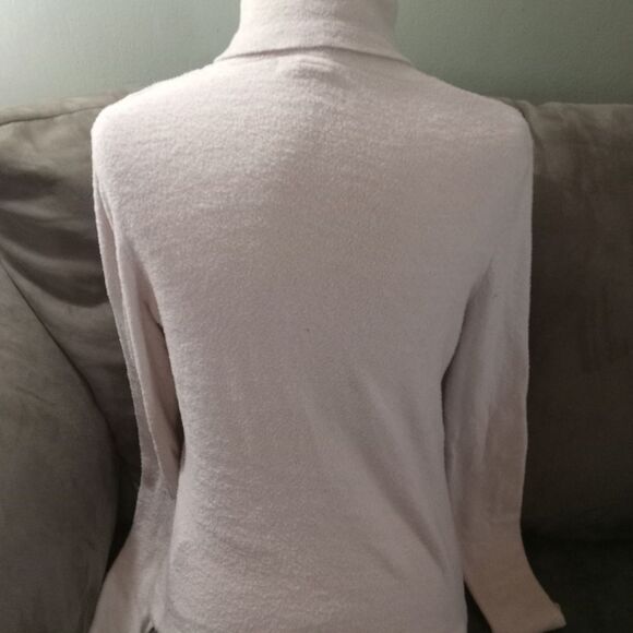 Soft, Cream, Brushed Nylon  Turtleneck Sweater - Picture 4 of 6